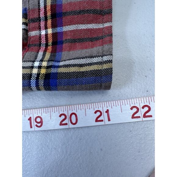 St Johns Bay Shirt Mens Sz M Brushed Flannel Red Plaid Soft Flannel Campcore Dad - Picture 5 of 7